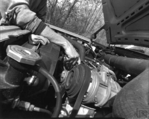 my dad working on the truck