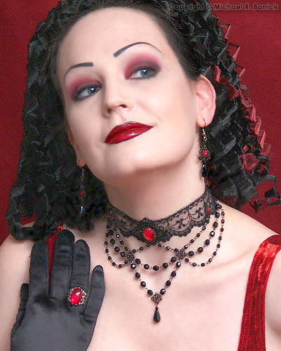 From a recent shoot for my accessories store, Art of Adornment.  Beaded choker, finger ring, chandelier earrings. http://www.artofadornment.ca