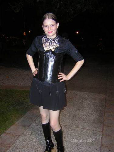 This is from Halloween. I finally got to wear a real corset. It made me so happy. I think someone grabbed my ass that night.