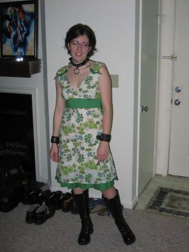 No, I'm kidding. I know better. But it was a fun outfit. I always feel great with my collar and cuffs on.